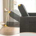 thumbnail image 4 of LAKPS 52" Linen 3-in-1 Convertible Sleeper Sofa with Pull-Out Bed, Stepless Adjustable Backrest & Side Pocket - for Family, Living Room, Dorm, Apartment, Linen, Dark Grey, 4 of 8