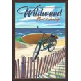 thumbnail image 1 of Wildwood, New Jersey - Beach Cruiser on Beach - Lantern Press Artwork (24x36 Giclee Art Print, Gallery Framed, Espresso Wood), 1 of 1