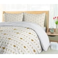 thumbnail image 5 of Ambesonne Geometric Duvet Cover Sets, Tribal Style Shapes Art, 2-King, Ivory and Pale Coffee, 5 of 7