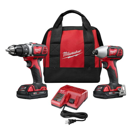 Milwaukee M18 18-Volt Lithium-Ion Cordless Drill Driver/Impact Driver Combo Kit (2-Tool) w/(2) 1.5Ah Batteries, Charger, Tool Bag (New Open