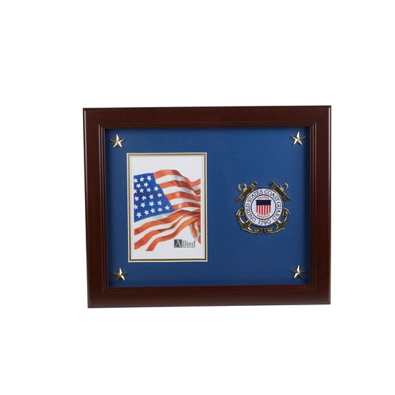 Allied Frame US Coast Guard Medallion Portrait Picture Frame with Stars - 5 x 7 Inch