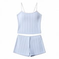 thumbnail image 3 of Vrorvz Women Pjs Set Short Sleeveless Crew Neck Camisole Pajamas 2 PC Casual Soft Sets Loungewear Outfit S-XL, 3 of 5