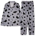 thumbnail image 2 of Yuzhih Women's Pajama Set with Pocket Long Sleeve Button down Shirts with Long Pants 2 Piece Soft Pjs Set, 2 of 3