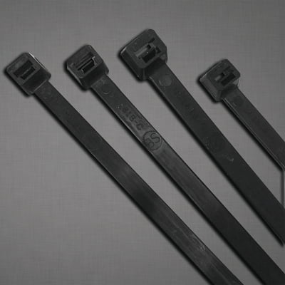 Uv Stabilized Cable Ties, 30 Lb Tensile Strength, 5.7 In L, Black, 100 Ea/Bag | Bundle of 5 Bags