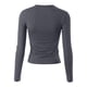 thumbnail image 4 of Top corto de manga larga con cuello redondo para mujer - Camiseta de punto acanalado - Poliéster, tallas S-L - Ropa informal/moda urbana, 4 of 5