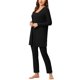 thumbnail image 2 of Pijama de punto para mujer Ropa de dormir casual Pantalones Shrug Cardigan 3ps Lounge Set Small Black, 2 of 5