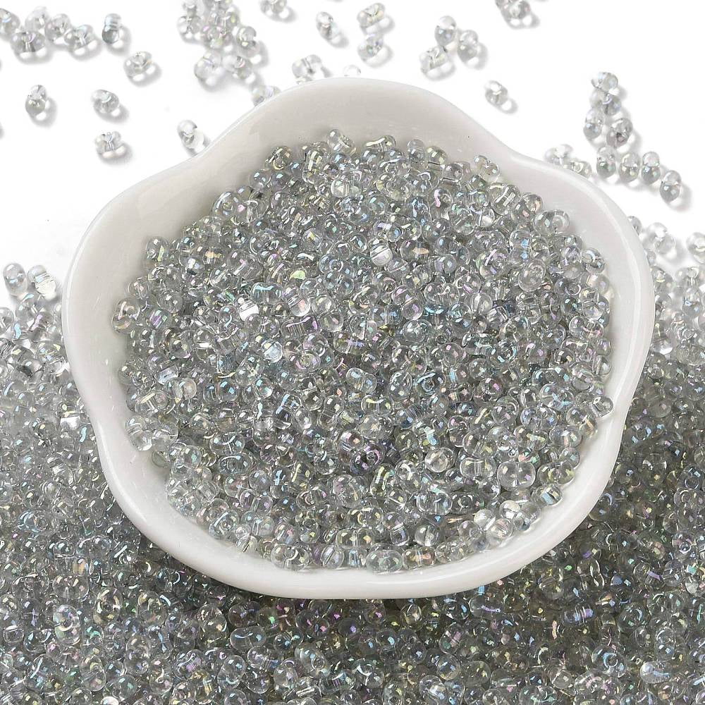 1pound AB color Glass Seed Beads Transparent Colours Rainbow Peanut Gray 4~4.5x2~2.5x2~2.5mm Hole: 0.8~0.9mm about 10000pcs/pound