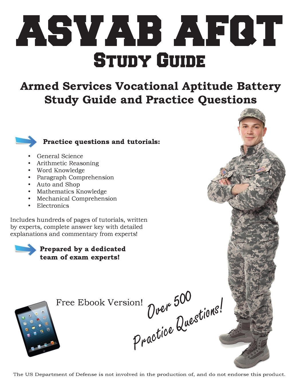 Asvab Armed Services Vocational Aptitude Battery Study Guide Study Poster