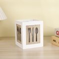 thumbnail image 2 of Estante para cubiertos de madera, estante para cubiertos de encimera de granja con compartimentos desmontables, almacenamiento de utensilios de cocina y estante para utensilios de cocina, 2 of 5