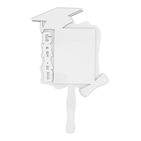 WORGEOUS Guest Graduation Hand Fan 27.70X17.70X0.90CM White