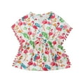 thumbnail image 1 of Filles Maillots de Bain Sans Manches Cover-up Pompon Imprimé Floral Vêtements Robe, 1 of 6