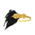 thumbnail image 2 of MSJUHEG Tea Party Hats,Feather Hair Clip,Feather Headpiece,Church Hats,Fascinators Hats,Headpiece Flapper Headband Headdress Feather Garland Girls Headband Gold One Size, 2 of 5
