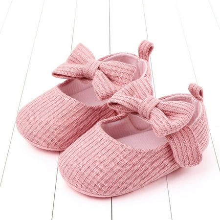 FFENYAN Summer New Baby Girl Knit Fabric Shoes with Adorable Bowknot Design - Lightweight and Breathable Slip-On Flats for Infants and Toddlers  Perfect for Playtime for 6-12 Months