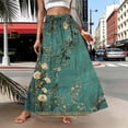 thumbnail image 6 of ZToonmas Women's Floral Print Tiered Maxi Skirt Elastic Waist Drawstring Skirt with Pockets for Summer Casual and Vacation, 6 of 7