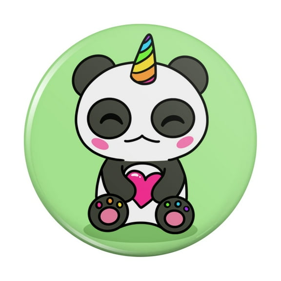 Cute Kawaii Unicorn Panda Holding Heart Kitchen Refrigerator Locker Button Magnet