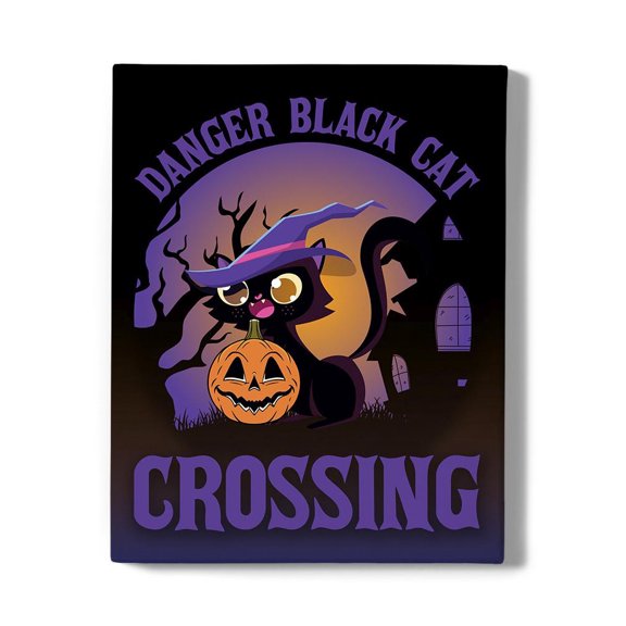 Spooky Witch Hat Kitten Wrapped Canvas  -Image by Shutterstock,