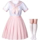 thumbnail image 2 of Niñas de la escuela japonesa JK Uniforme Marinero Blanco Rosa Falda plisada Anime Disfrace Elibelle Elibelle, 2 of 2