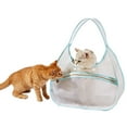 thumbnail image 5 of Cat Carrier Transparent Nylon Mesh Shoulder Carry: Foldable Handheld Portable for Travel Comfort - Adjustable Straps, Ventilation Windows, Safety for Small Pets on Trips, 5 of 6