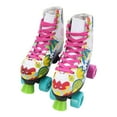 thumbnail image 3 of Stmax Quad Roller Skates for Girls and Women-Size 2.5 Kids to 8.5 Women -Outdoor, Indoor and Rink Skating- Classic High Cuff with Adjustable Lace System (Floral, 7 Adult), 3 of 13