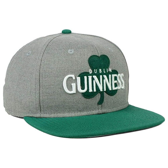 Guinness Beer Men's Dublin Clover Adjustable Snapback Cap Hat - Grey/Green