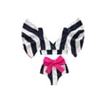thumbnail image 1 of Genuiskids Kid Girls 2 Piece Beach Bathing Suit Lemon/Starfish/Stripes Printed Flare Sleeve Crop Top+Bowknot Short Bikini Set 1-6T, 1 of 8