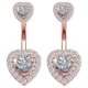 thumbnail image 1 of Nuevo Clavo para ombligo de acero inoxidable, Unisex, con forma de corazón arriba y abajo,, 1 of 5