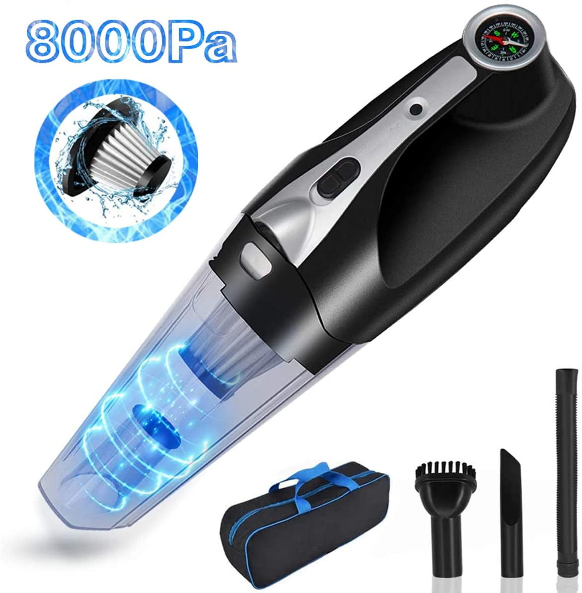 Handheld Vacuum Cordless, Upgraded 8000PA Super Suction Powerful Car