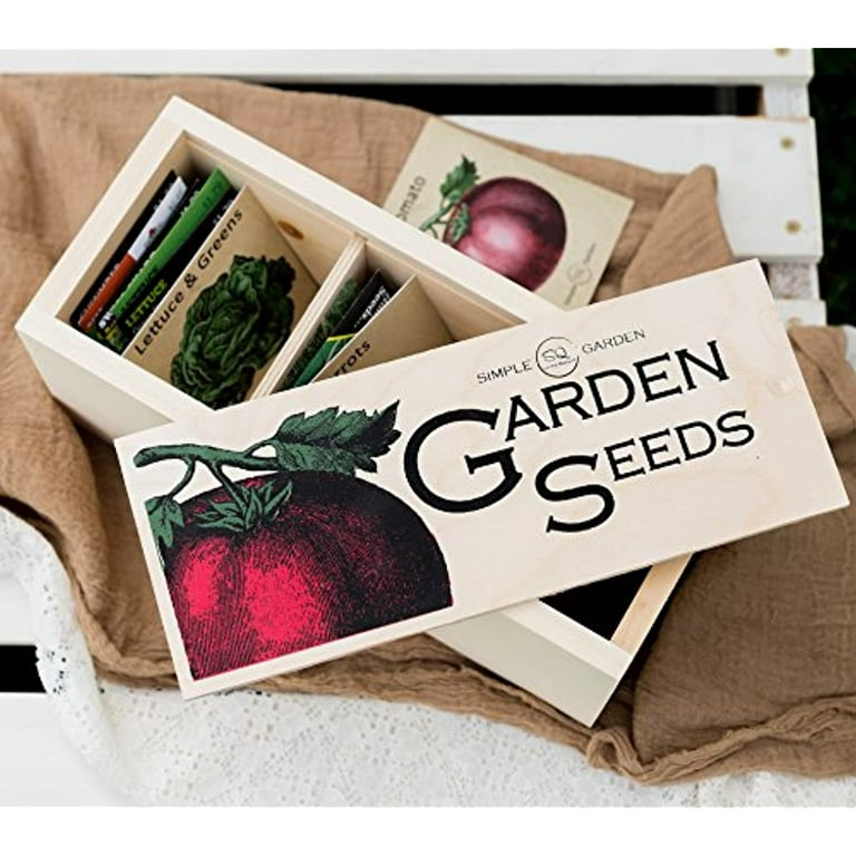 Small Garden Seed Organizer Box Storage With Alphabet Index Card