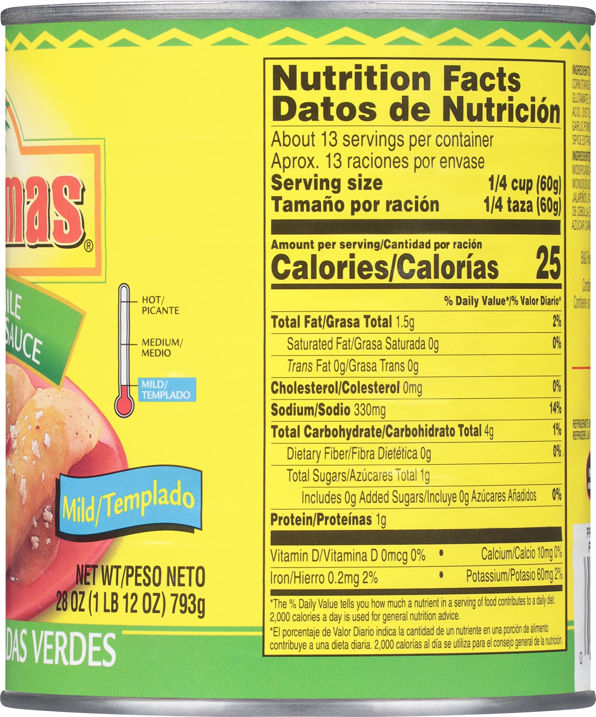 (12 pack) Las Palmas Mild Green Chile Enchilada Sauce, 28 oz