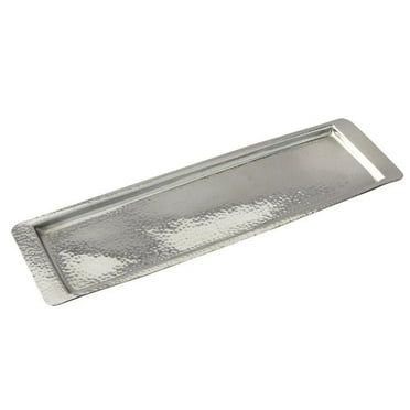 Jiallo 72375 17.75 x 5.5 in. Stainless Steel Hammered Rectangular Tray