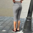 thumbnail image 7 of Women's Capri Leggings with Fold-over Waistband, Sexy Slim Fit Yoga Pants, Stretchy Ruched Workout Trousers for Gym and Running, 7 of 7