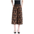 thumbnail image 1 of Fgnfyis Women Fashionable Printed Elastic Waist Thin Wide Leg High Waisted Skirt Pants for Women Orange_001 L, 1 of 3