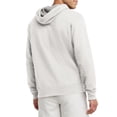 thumbnail image 2 of Sudadera con capucha Champion Powerblend de forro polar a rayas para hombre, blanca, 2 of 7