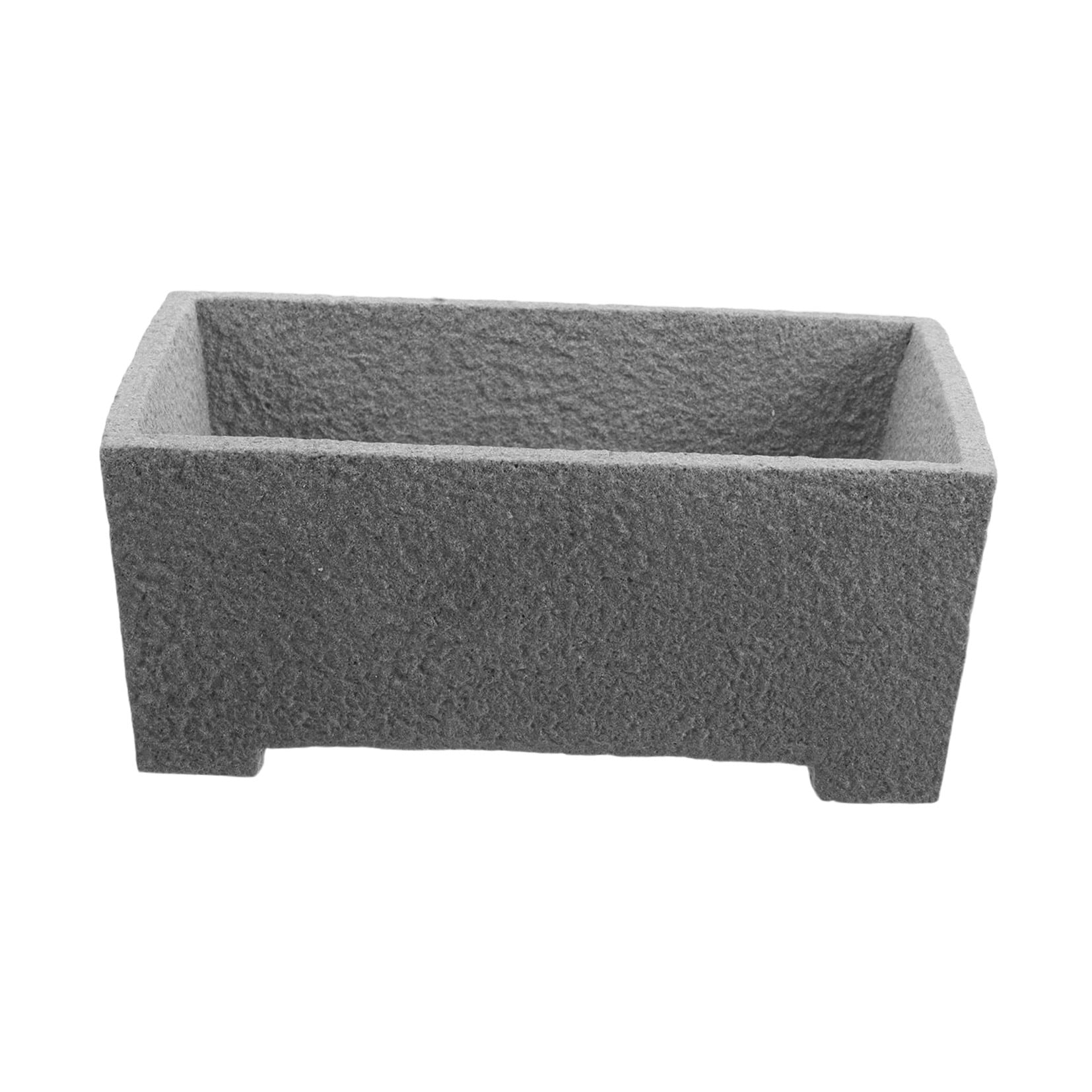 BESTYASH Stone Flower Pot Planter Rectangle Window Box for Succulent Cactus and Bonsai Tree Garden Decoration
