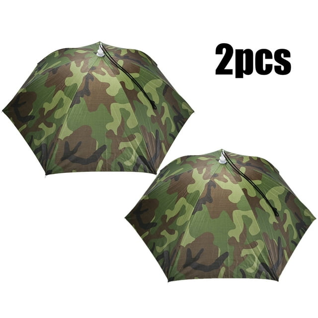Bangcool 2PCS Umbrella Hat Folding Protection Sun Rain Hat Fishing Umbrella Cap
