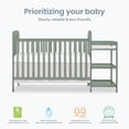 thumbnail image 4 of Dream On Me Anna 3-in-1 Convertible Crib with Changing Table Meadow Green, Changing Pad Included Converts from Baby Crib to Toddler Bed, Day Bed and Kids Sofa, 4 of 10