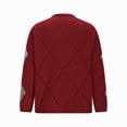 thumbnail image 4 of Yyeselk Women's Button Down Cardigan Sweater Diamond Quilted Sequin Fashion Long Sleeve Sweaters Relaxed Fit Crew Neck Soft Warm Knit Tops Wine XXXL, 4 of 7