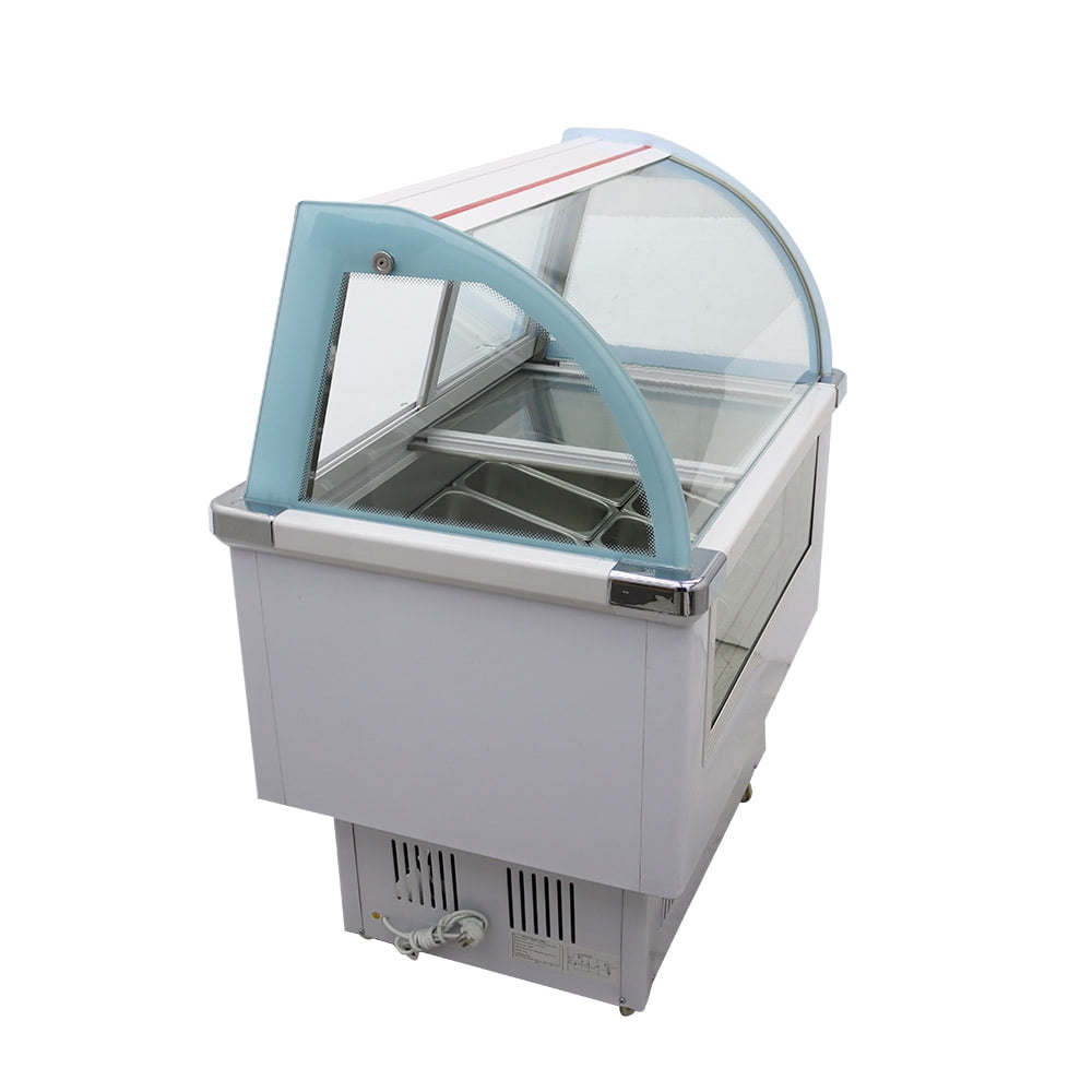 10 Pan Ice Cream Display Cabinets Hard Freezing Square Boxes Stores Commercial Electricity 220V 36Gal