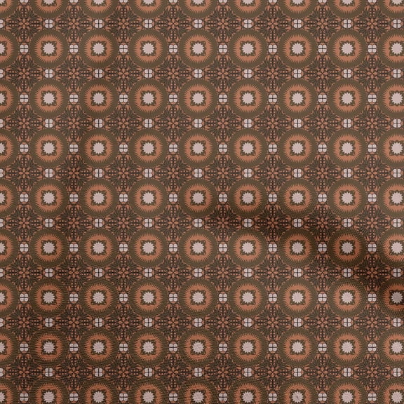 oneOone Cotton Cambric Brown Fabric Arabic Moroccan Dress Material Fabric Print Fabric By The Yard 56 Inch Wide