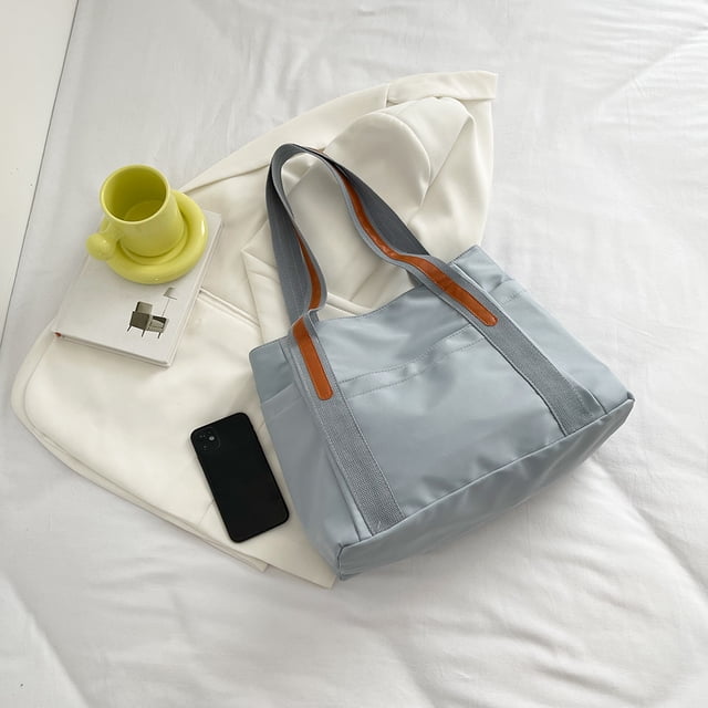 Bolsa de mano para mujer de hombro clásico de gran capacidad con varios bolsillos informal de nailon Tmvgtek Para Estrenar