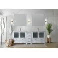 thumbnail image 5 of Harborfront 84 in W x 18.25 in D White Double Bath Vanity with Side Cabinet and White Ceramic Tops, 5 of 6