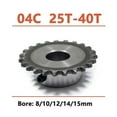 thumbnail image 2 of 1pc 25-40 Tooth 04C Chain Gear 45# Steel 8mm-15mm Bore Industrial Sprocket Wheel Motor Chain Drive Sprocket Tooth Pitch 6.35mm, 2 of 5