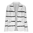 thumbnail image 4 of clear 50% off Usmixi Winter Womens Blazer Jacket Suit Jacket for Women Fashion Striped Print Lightweight Blazer Coat Long Sleeve Lapel Open Front Office Business Cardigan Blazer Tops Up to 65% off, 4 of 5