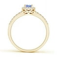 thumbnail image 2 of ANGARA Natural Oval Tanzanite Split Shank Halo Ring in 14K Yellow Gold for Women (Size-6x4mm) | December Birthstone, Birthday, Anniversary, Jewelry Gift for Women | Natural Tanzanite Ring, 2 of 8