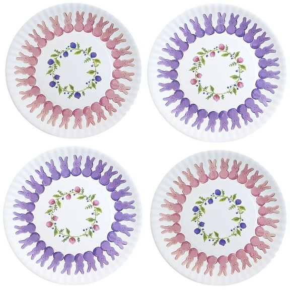 Tabletop Peeps "Paper" Plates Set/4 Dishwasher Safe Melamine Easter Me0499