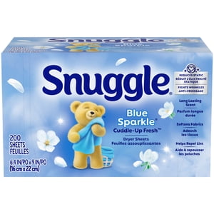 Snuggle Blue Sparkle Cuddle Up Fresh Dryer Sheets, 200 Count