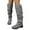 Grey, variant on Women's Belt Buckle Knee High Boots, Fashion Low Heel Riding Style Boots for Casual Travel or Fall Outfits