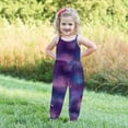 thumbnail image 5 of Jewelreauty Toddler Baby Girl One Piece Jumpsuits Sleeveless Strap Galaxy Rompers Summer Outfits with Pockets (1-2 Years, Purple), 5 of 5