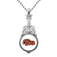 thumbnail image 1 of Deep Red Classic Cars Pattern Outline Pendant Jewelry Music Guitar Torque Hangtag, 1 of 3