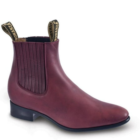 

Men s Bonanza Botines Charro Boots Leather Handcrafted Burgundy